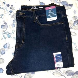 NWT Men’s 36 x 34 Dark Wash, Stretch, Slim Blue Jeans.